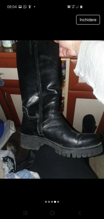 Cizme din piele neagra 40