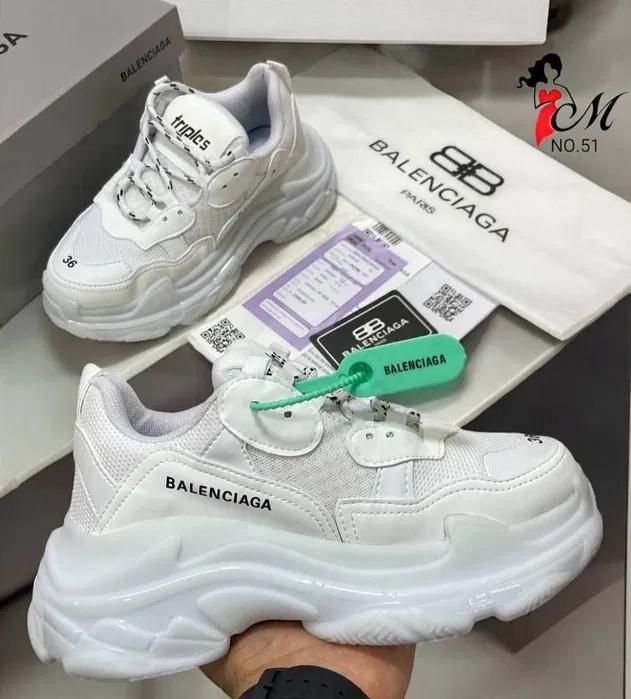 Adidasi Balenciaga Triple s **full alb*