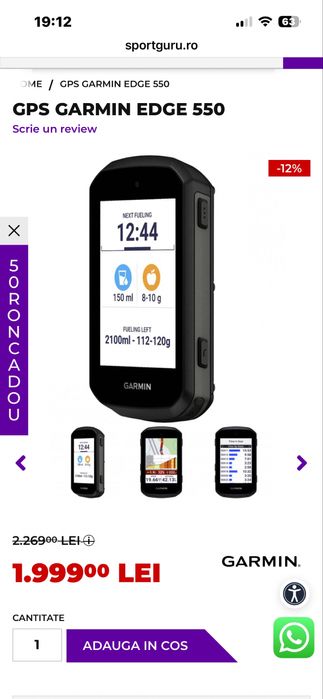 Gps garmin edgg 550