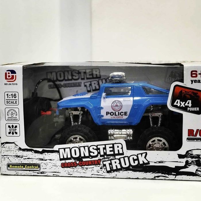 Играчка полицейски джип с радиоуправление, Monster Truck,Cross-country
