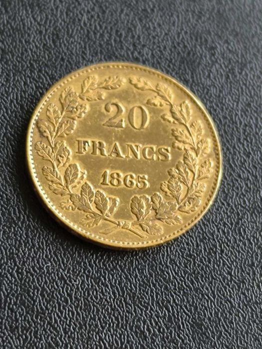 20 Белгийски Франка Леополд I 1865 година
