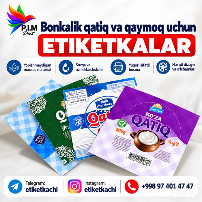 Antifiriz avtoximiya moy va nezamerzayka tuxum qaymoq uchun etiketka