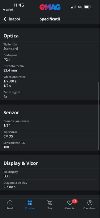 Camera foto instant Fujifilm Instax Square SQ20 Negru