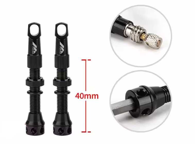 Винтили за Tubeless Mana 40mm Presta Черни/Титаниум