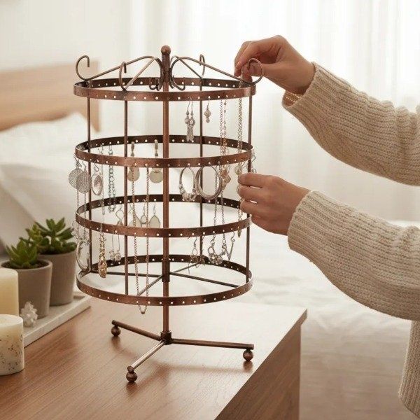 Suport/stativ rotativ, circular pentru bijuterii