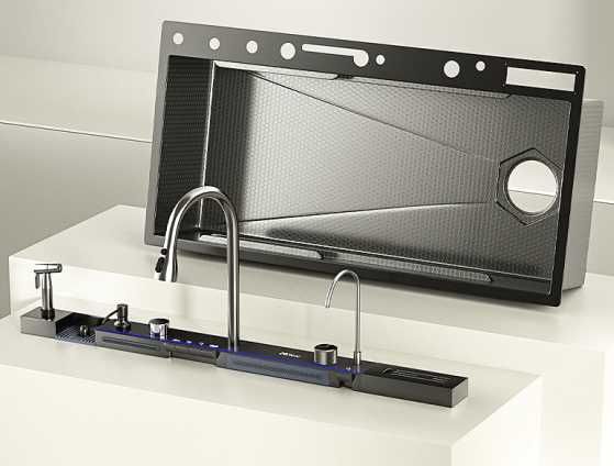 100см Модерна мултифункционална кухненска мивка с двоен водопад