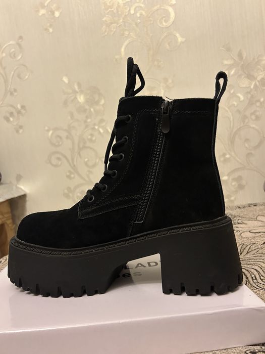 Зимние ботинки, черные, замша