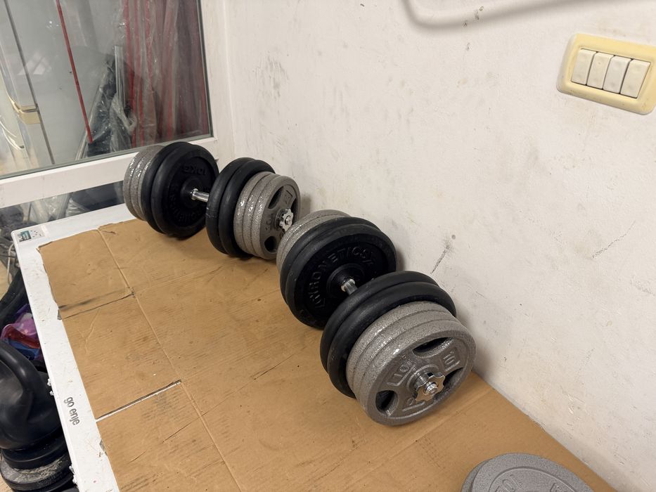 Set gantere reglabile noi 120 kg.  70 kg+70 kg=140 kg, pret 1500 lei