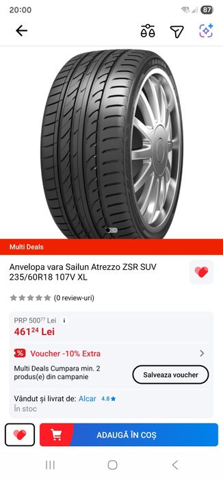 2 Anvelope vara Sailun Atrezzo ZSR SUV 235/60R18 107V XL