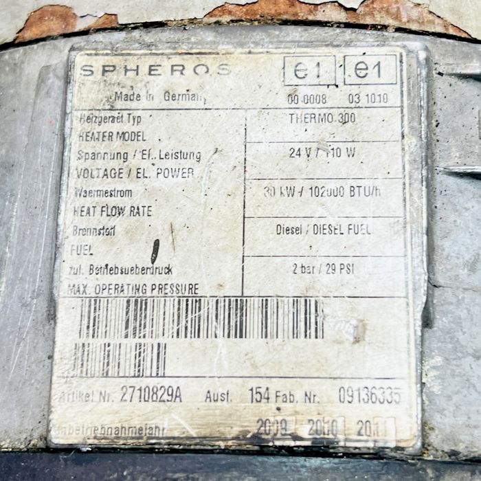 20276213 Boiler apa VOLVO, SPHEROS B7, B8, B9, B12 bus (2005-) VOLVO