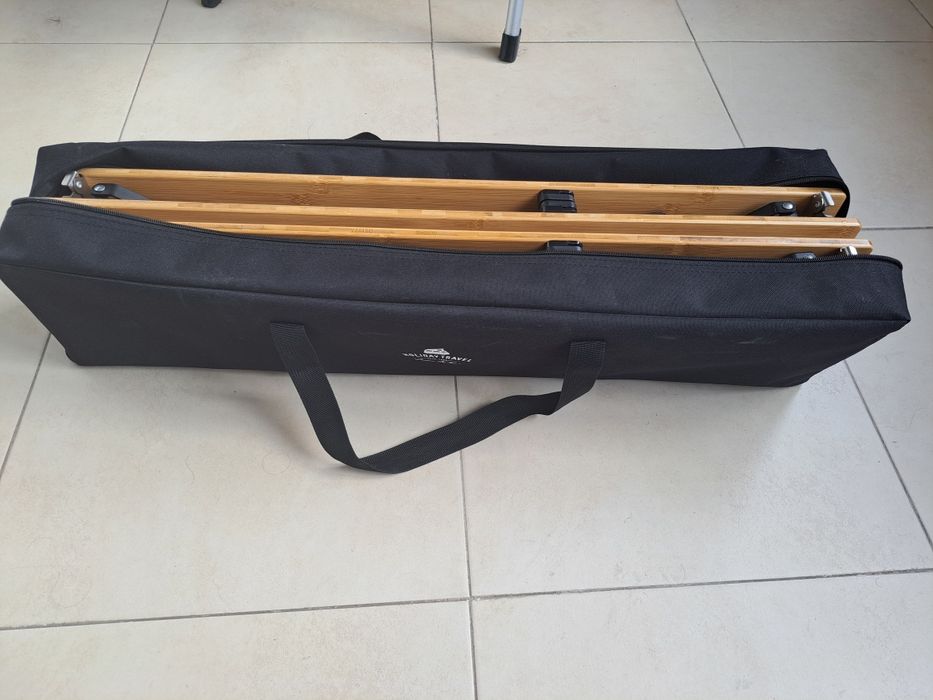 Masă camping pliabilă bambus Holiday Travel + husă, ca nouă