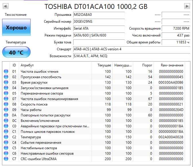 Жесткий диск TOSHIBA 1TB