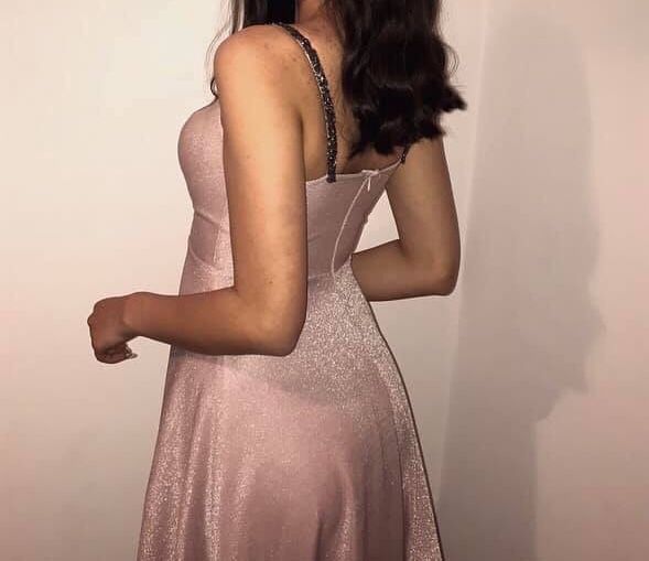 Дълга розова удобна рокля