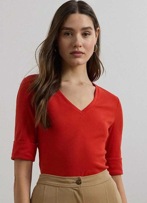 Нова блуза Ralph Lauren с 3/4 ръкав, памучна, XS