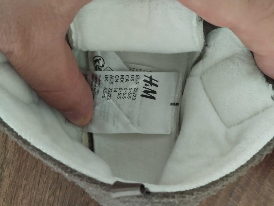 Бебешки обувки памучни чехли HM размер 22/23