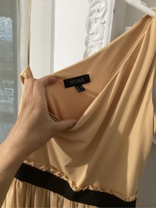 Rochie maxi, Nissa,  bej, marime S