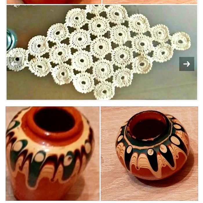 6 ръчно  изработени,автентични елемвнти ,и Автентични торбички