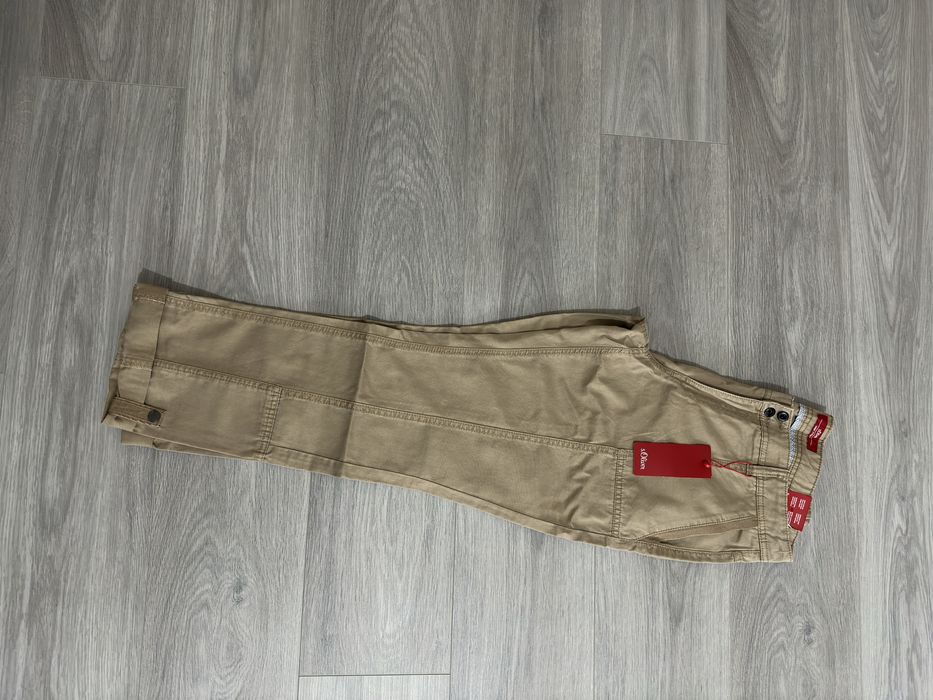 Pantaloni casual S.Oliver de dama, bumbac bej, nr.40