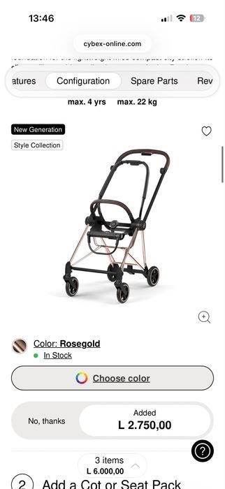 Vand carucior Cybex Mios Simply Flowers pink