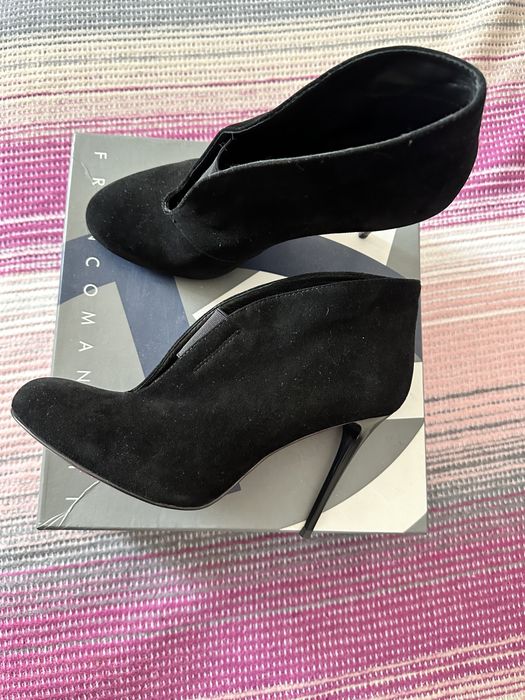 Туфли батильоны замша черные