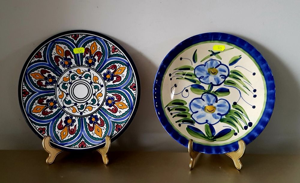 Farfurii decorative vechi din ceramică italiană glazurata