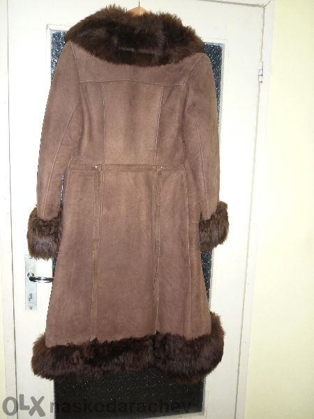 Дълъг дамски кожен кожух (палто)