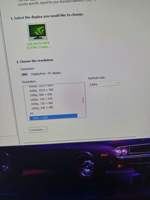 Monitor ALIENWARE 240 hz