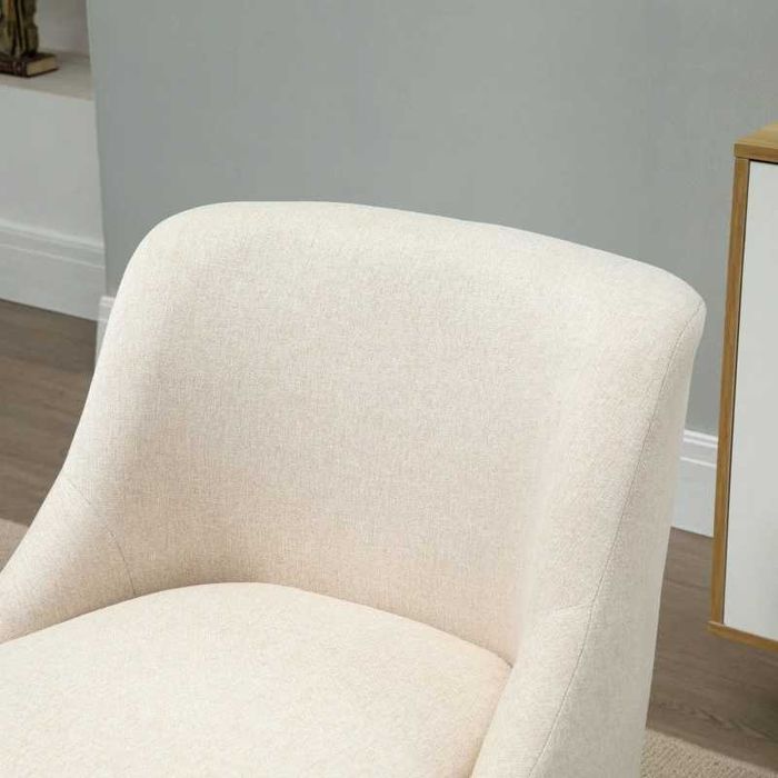 Фотьойл HOMCOM с ленен вид, подлакътник, тапициран релаксиращ фотьойл