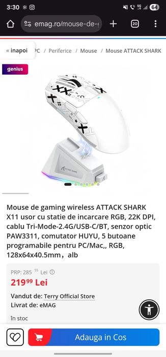 Mouse gaming X11 Wireless AttackShark