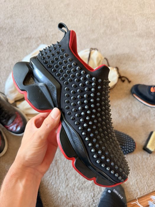 Оригинални маратонки Christian Louboutin Spike Sock Black Red