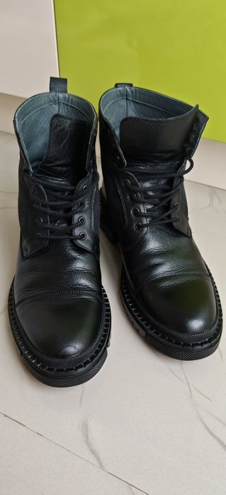 Bocanci tip army, Piele, Negri, 42.5
