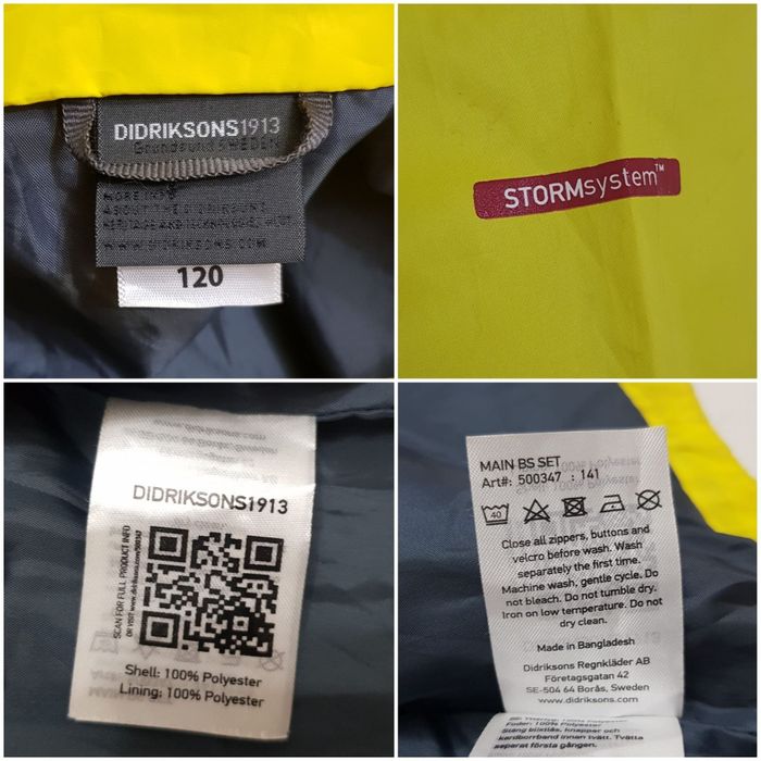Jacheta Didriksons Storm System, geaca impermeabilă, nr 120 (kids)