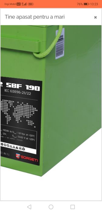 Baterie solara SBF AGM  190 Ah 150 Ah gel, rulota autorulota