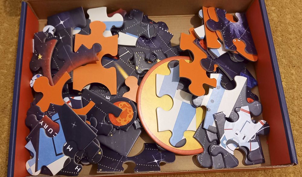 Puzzle Sistemul Solar,Planete - 70 piese mari carton, 5-9 ani, 59x42cm