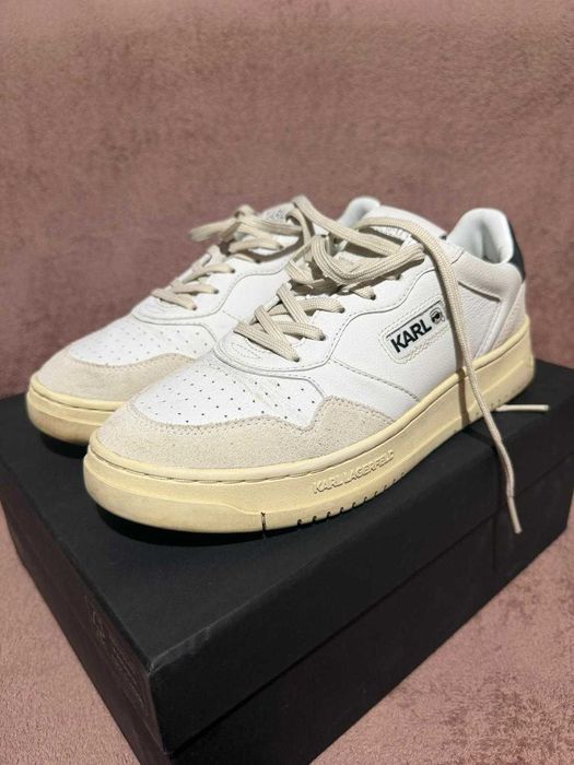 Pantofi sport Karl Lagerfeld Krew - piele, alb/bej, mărimea 40