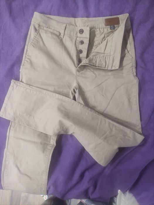 Дамски панталони в бежов и сив цвят