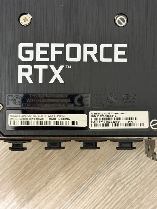 Видеокарта Nvidia RTX3060 12GB Palit