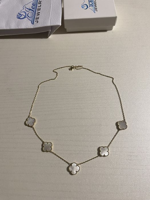 Златно колие 14 карата по модел Van cleef злато  / златен синджир