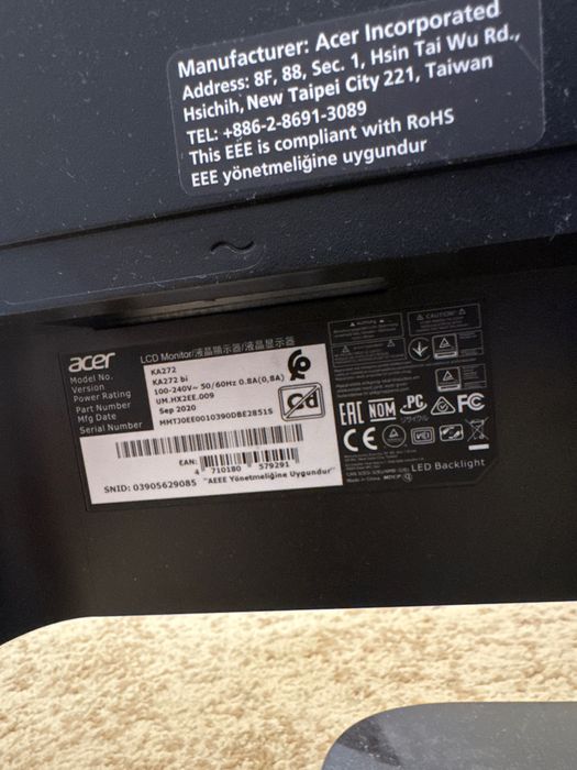 Монитор Acer KA272 (27", IPS, 75 Гц)