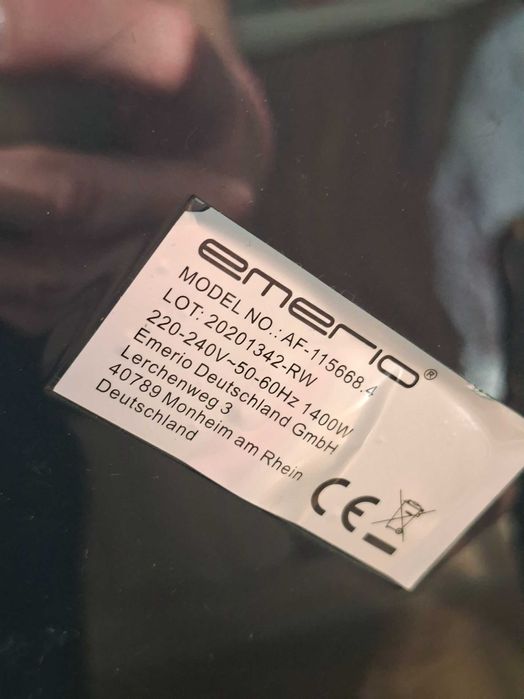 Фритюрник с горещ въздух , 3.6 литра, 1400 W, Emerio AF 115668