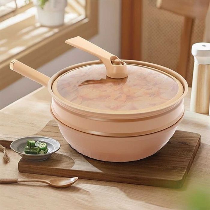Уок Тиган 32 см, покритие MicroClay, пържене, варене, задушаване, пара