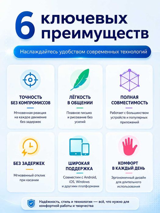 Универсальный стилус для планшета, телефона и смартфона