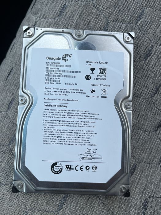 Внутренний жесткий диск Seagate Barracuda 7200.12 объемом 1 ТБ