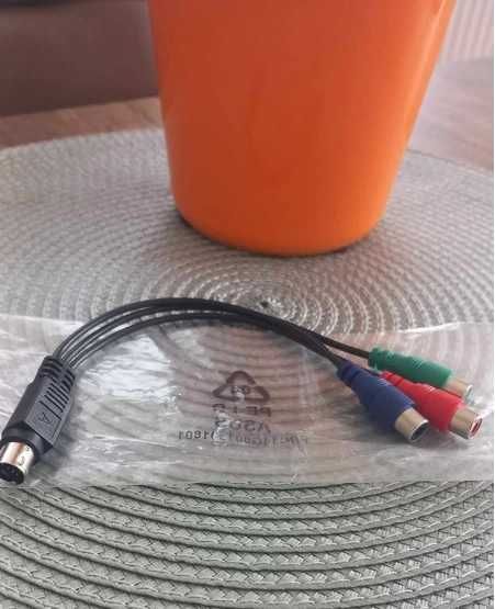 Cablu adaptor S-Video 7 pini la 3 RCA, cablu audio/video, din PVC - acuratete ridicata