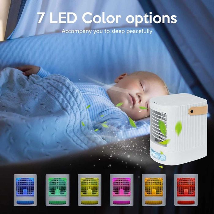 Компактен USB въздушен охладител Nor-tec Air Cooler с LED осветление и резервоар 675 мл