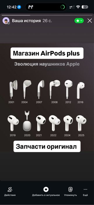 Airpods оригинал детали и запчасти по частям
