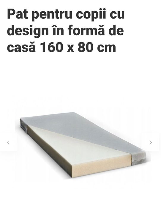 Pat copii forma de casuta 160×80 cm