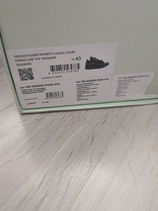 Lanvin curb reflective black 43
