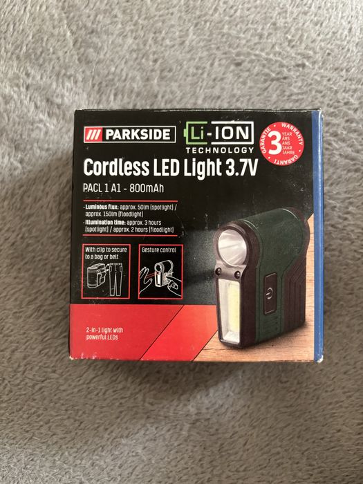 Lanternă LED reîncărcabilă Parkside PACL 1 A1, 3.7V, Nouă la cutie