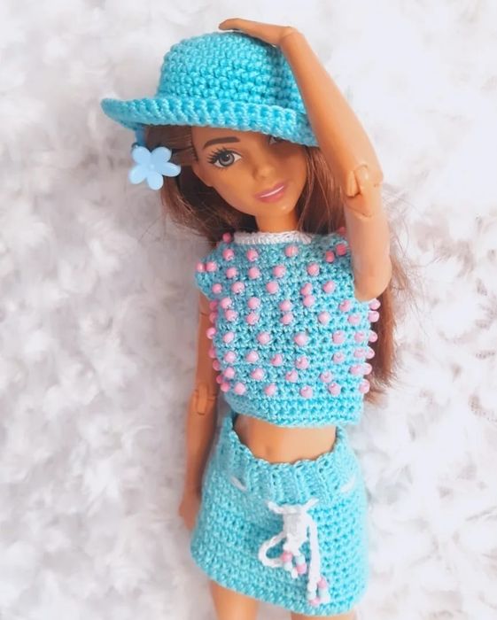 Одежда для кукол Барби. Ручная,работа крючком